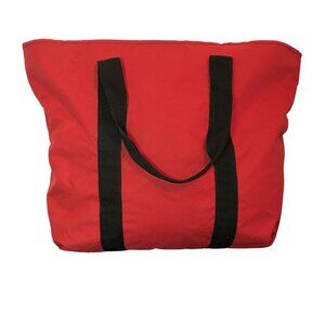 Tote Bag Red Nylon Zip Top  15 X 15